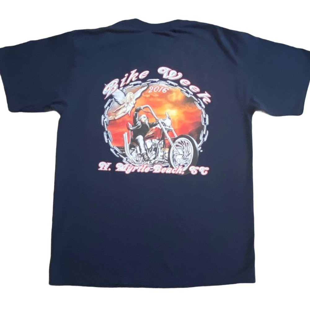 Myrtle Beach Spring Motorcycle Bike Week 2016 T Shirt Black Mens L Harley